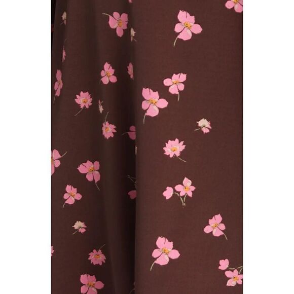 WAYF Dress Womens XL Moment Floral Long Sleeve Swing Mocha Falling Hippie Boho - Picture 3 of 5